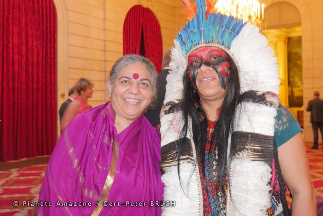 Vandana Shiva et Valdelice Veron à l’Elysée le 20 juillet 2015-07-31